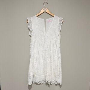 Pink Lily White Eyelet Dress